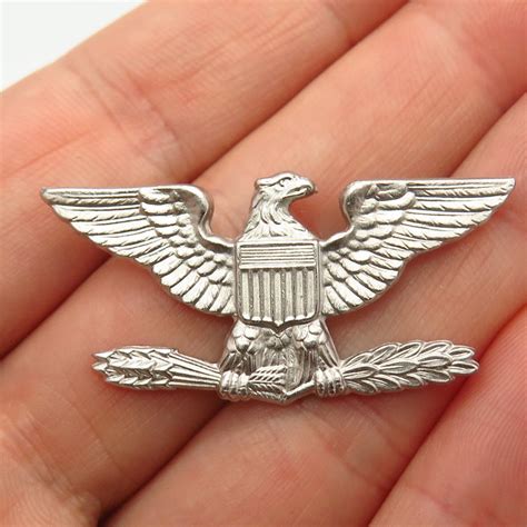 925 Sterling Silver Vintage Air Force Colonel Officer Rank Pin Etsy