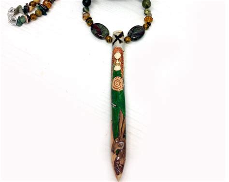 Goddess Andraste Necklace Pendant Oak Goddess Celtic Morrigan Pagan