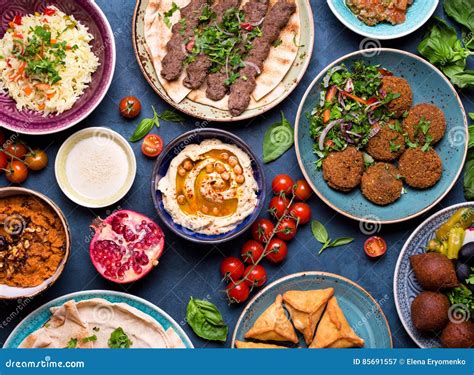 Arabic Dishes And Meze Stock Image Image Of Palestinian 85691557