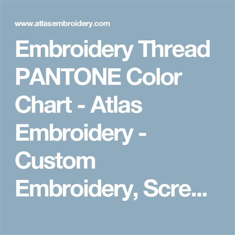 Embroidery Thread Pantone Color Chart Atlas Embroidery Custom