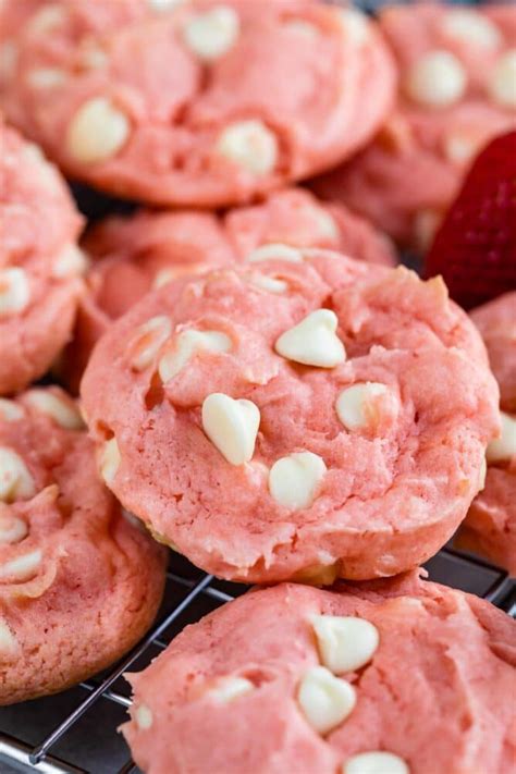 Strawberry Cake Cookies With Hershey Kisses Strawberry Kiss Cookies