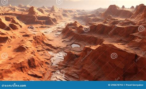 Soil Mars Chaos Terrain Stock Illustration Illustration Of Aerial