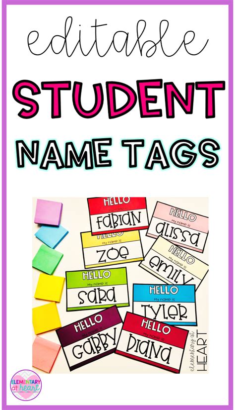 Use These Editable Student Name Tags For Book Bins Cubbies Door Decor