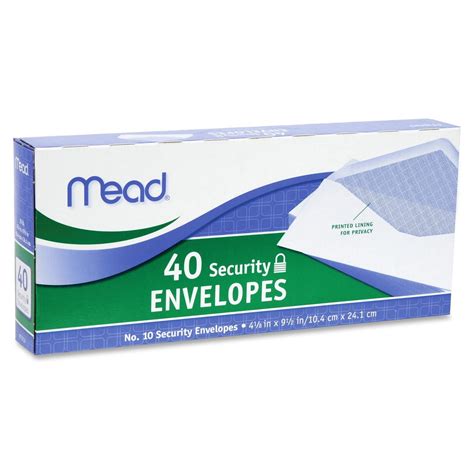Mead 10 Security Envelopes White 40 Pack
