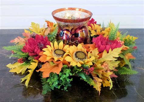 Maybe you would like to learn more about one of these? Fall Candle Wreath, Fall Candle Centerpiece, Fall Candle ...