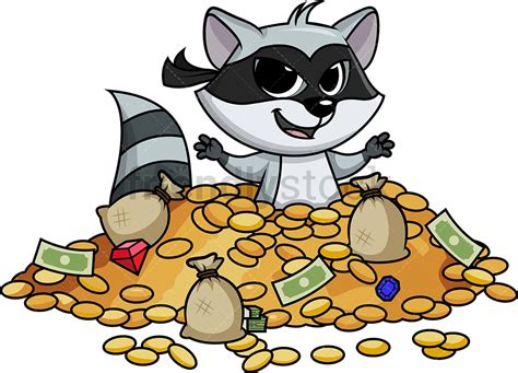 Sexy Female Raccoon Bandit Cartoon Clipart Vector Friendlystock