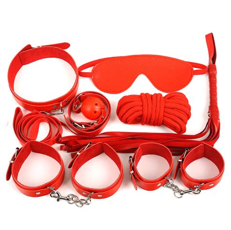 Bdsm Slave Set Sm Bed Bondage Restraint Kit Sex Fetish Toy Erotic Handcuffs 7pc A Set Bdsm Set