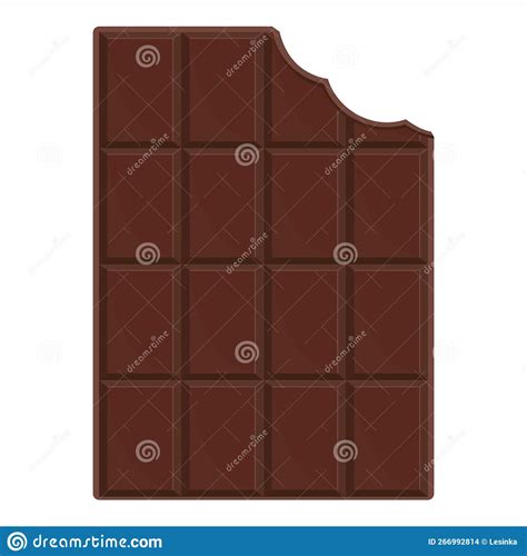 A Bitten Chocolate Bar Color Vector Isolated Cartoon Style Illustration Stock Vector