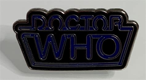 Doctor Who Neon Logo Pin Badge Blue Pins And Things