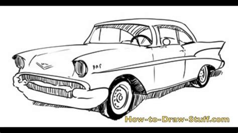 1955 Chevy Bel Air Blueprints Sketch Coloring Page