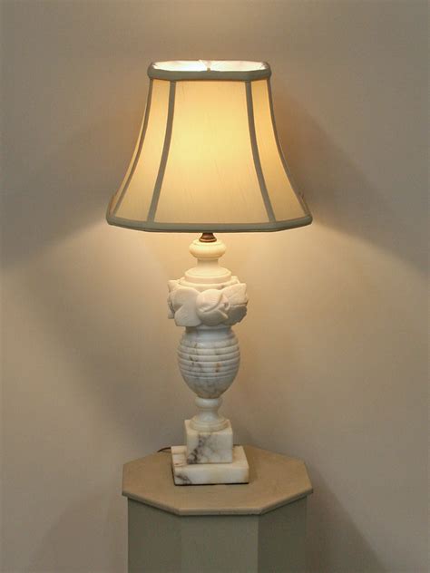 Hank schmutz and jorge villegas do all of our lamp wiring. Alabaster Table Lamp w/ Carved Roses & Leaves, c. 1950