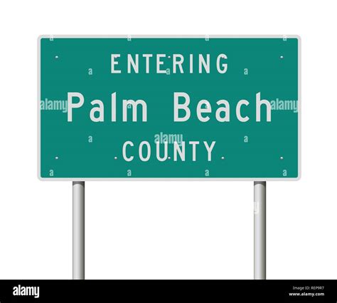 Ilustración Vectorial De La Entrada De Palm Beach County Green Road Sign Imagen Vector De Stock