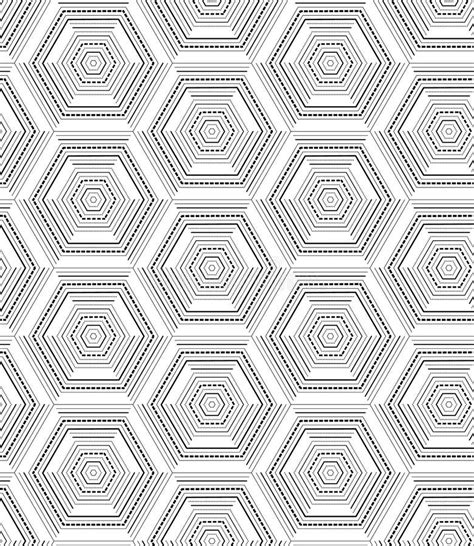 Black And White Hexagons In A Modern Seamless Pattern Tile Stock