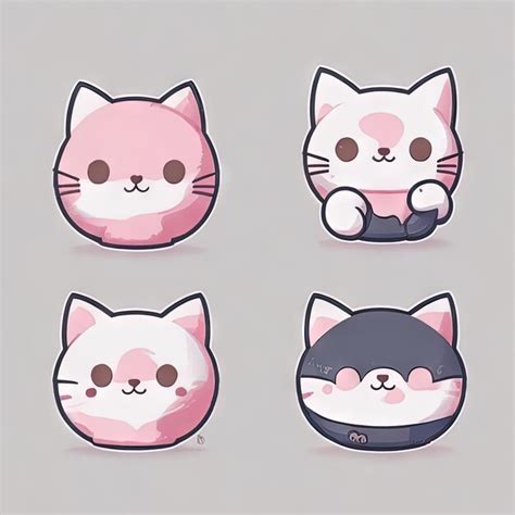 Premium Ai Image Cute Kawaii Animals Logos Collection