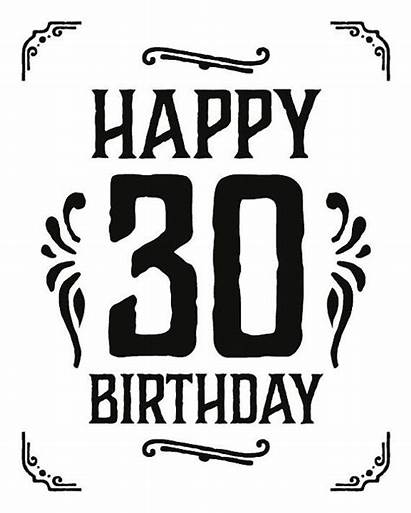 30th Birthday Happy Sign Decorations Printable Party