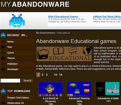 Abandonware School Programs Education Educational Games