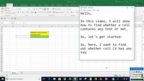 Excel Find If A Cell Contains Any Text Youtube