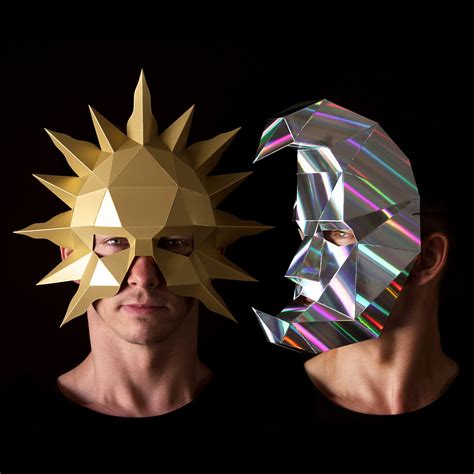This means that the sun, earth, and moon are almost in a straight line, with the moon in between the sun and the earth. SUN and HALF MOON Masks by Ntanos. Easy to make with PDF ...