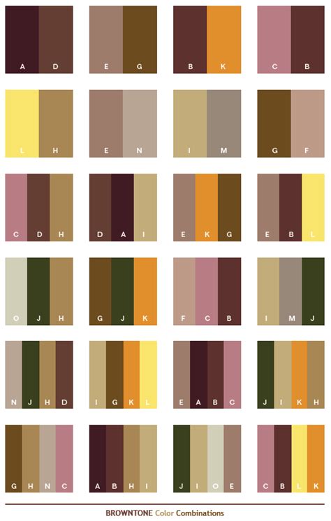 Different Shades Of Brown And Yellow Are Shown In This Color Chart For