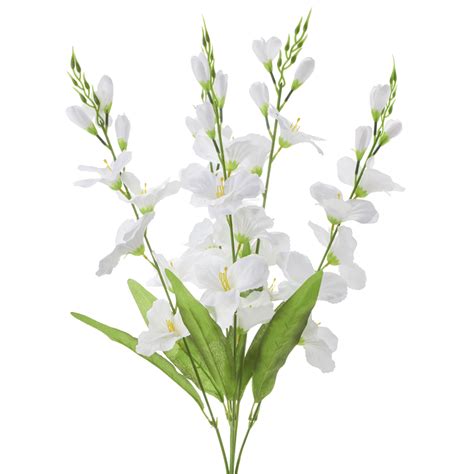 Artificial Flower Stem W Greenery 29 24 Pieces White