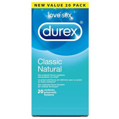 Durex Classic Natural Préservatifs Lubrifiés 20 Pcs