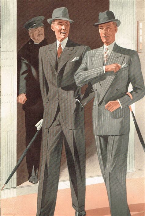 Putthison Mens Fashion Illustration 1940s Mens Fashion Vintage