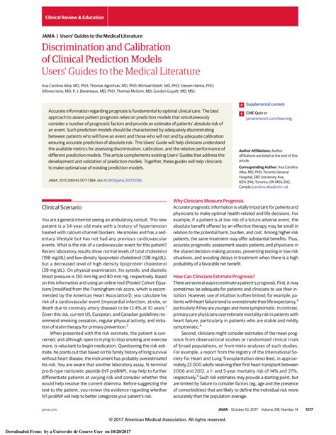 Pdf Discrimination And Calibration Of Clinical Prediction Models