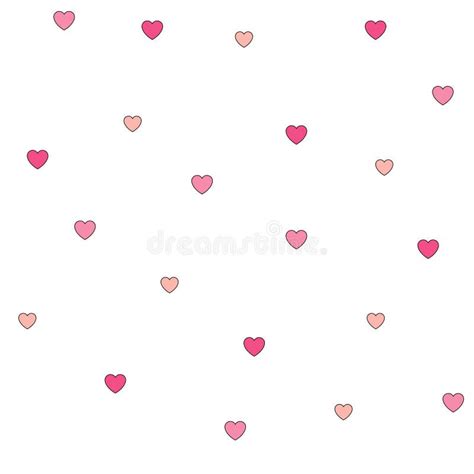Seamless Polka Dot Pink Hearts Pattern Stock Illustration
