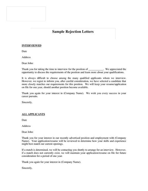 Rejection Letter How To Write A Rejection Letter Download This