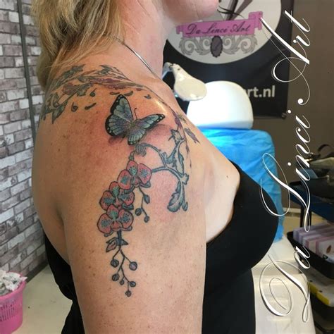 Butterfly And Bee With Flowers Tattoo Made By Linda Roos Da Linci Art