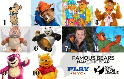 Picture Round — Famous Bears Nyc Trivia League