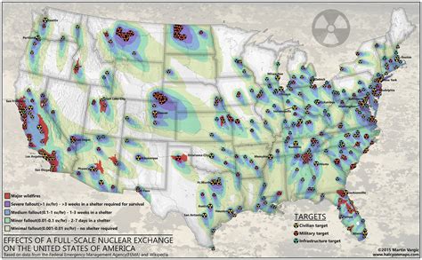 A Map Of Potential Nuclear Weapons Targets From 2017 In The Event Of A