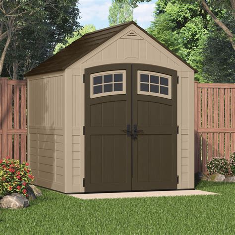 Suncast Sutton® Storage Shed For Backyard Sand Brown 7 X 7 322 Cu