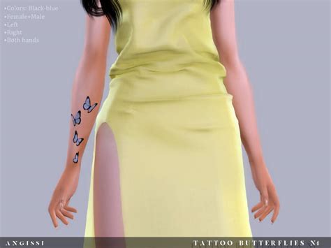 Sims 4 Tattoo Butterflies N4 The Sims Game