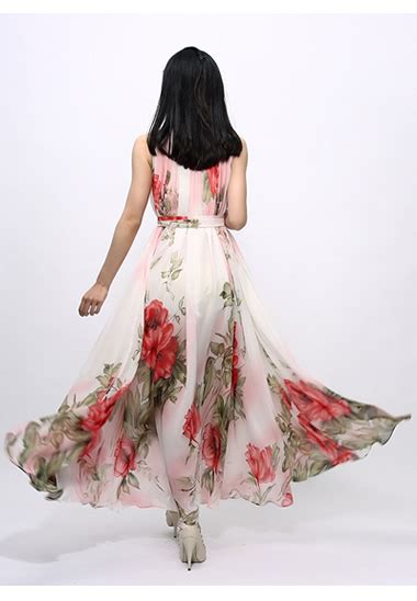 Chic Bohemian Boho Chiffon Floral Maxi Dress