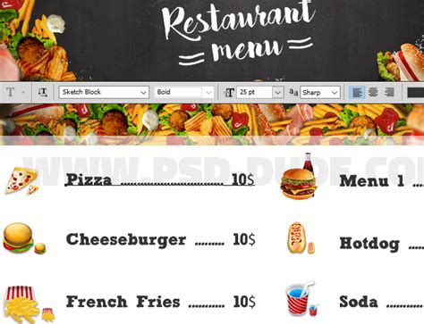 How To Make A Restaurant Menu Flyer In Photoshop Photoshop Tutorial