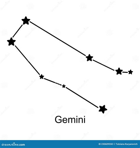 Constellation Of Zodiac Sign Gemini Vector Illustration Stock Vector