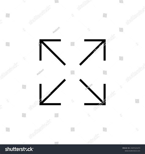 Fullscreen Icon Expand Full Screen Sign Stock Vector Royalty Free