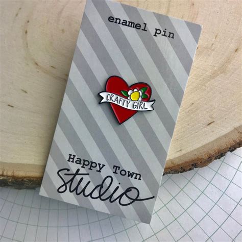 Happy Town Studio Enamel Pin Crafty Girl Doodlebugs