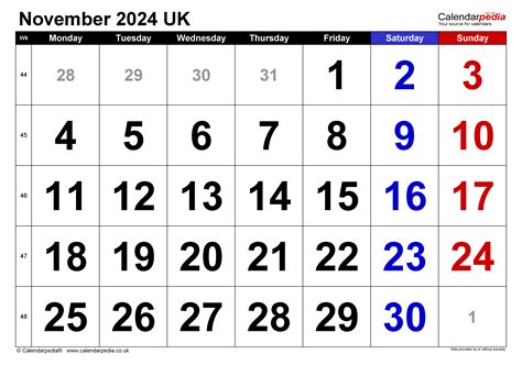 November 2024 Calendar Template Sydel Fanechka