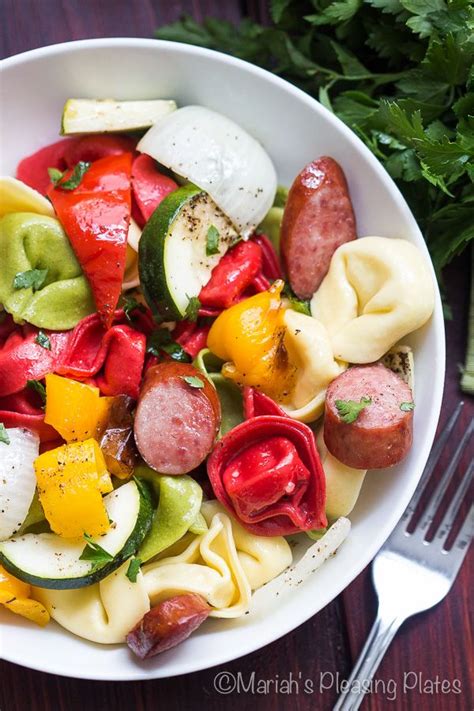 Place potatoes and sausage in bottom of deep dutch oven. Smoked Turkey Sausage Tortellini Pasta | Recipe | Healthy ...