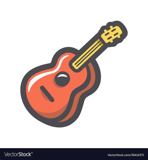 Guitar Musical Instrument Icon Cartoon Royalty Free Vector