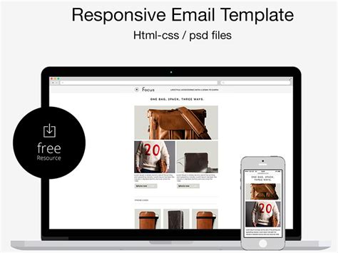 Free Psdhtml Responsive Email Template By Marco Da Silva On Dribbble