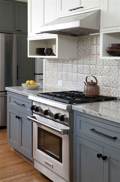 Gray And White Kitchen Cabinet Ideas Kitchen With Gray Lower Cabinets