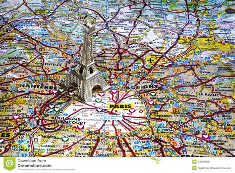 With its romantic beauty and fantastic structure, the eiffel tower is considered to be one of the most famous tourist destinations in the world. Silver Color Eiffel Tower On The Paris Map Stock Photo ...