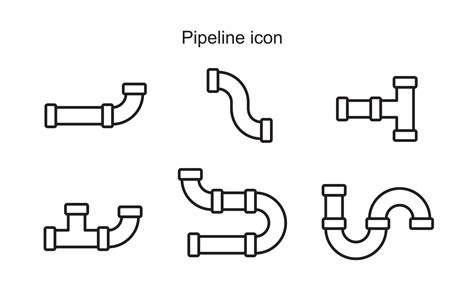 Pipeline Icon Template Black Color Editable Pipeline Icon Symbol Flat