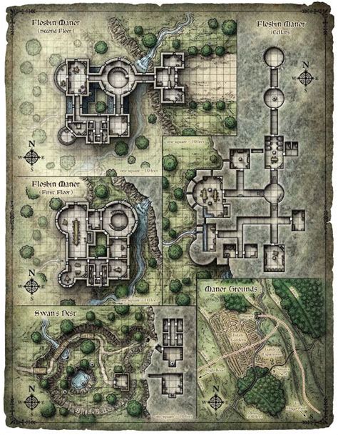 Floshin Manor By Mike Schley Mapas Em 2019 Mapa De Fantasia Rpg