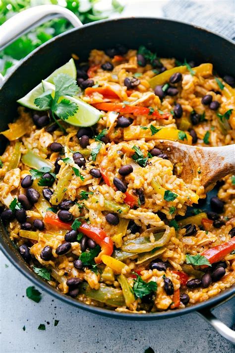 A couple simple changes make these sheet pan chicken fajitas a healthier, skinnier version of a typically. One Pot Chicken, Rice, and Veggie Fajita Bowls | Chelsea's ...