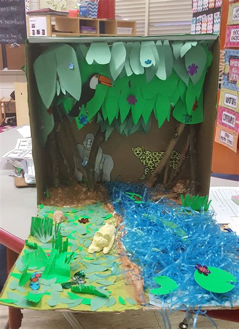 Maybe you would like to learn more about one of these? Jungle habitat diorama | Diorama kids, Animal habitats ...
