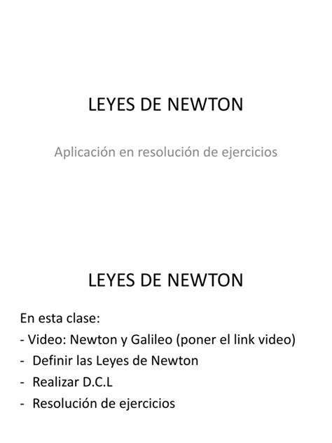 Leyes De Newton Introducción Pdf Las Leyes Del Movimiento De Newton